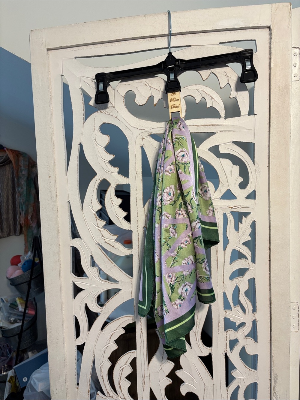 Floral Green & Lavender Scarf